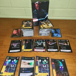 Star Wars Young Jedi Menace of Darth Maul CCG Collectors Box with Cards LOT T7